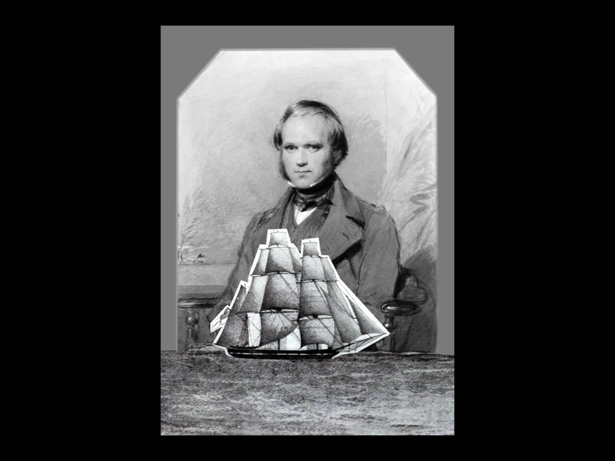 Charles Darwin + Beagle ship